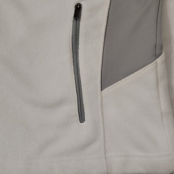 Columbia Sportswear Full Zip Fleece Jacket Womens Size Medium White Gray Pockets - Picture 15 of 16
